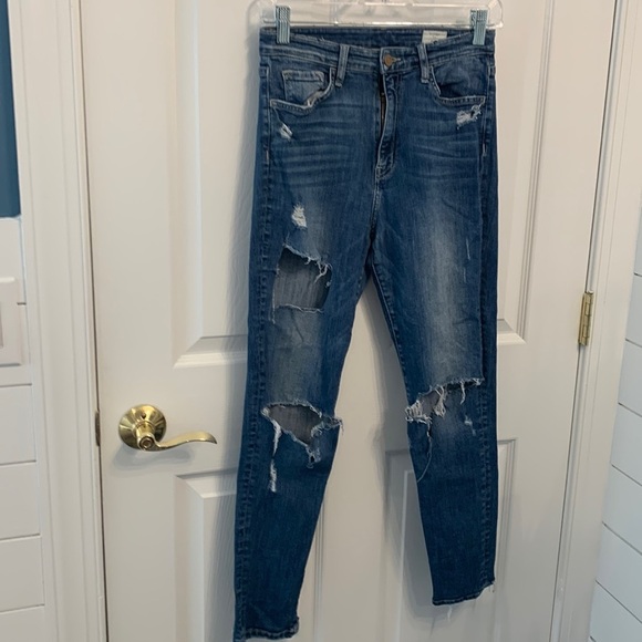 Bridge by Gly distressed / ripped medium washed jeans size 27 - Picture 1 of 10